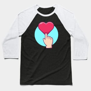 Hand touching love cartoon Baseball T-Shirt